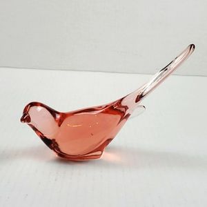 Fenton Dusty Rose Bird Happiness Figurine Vintage Glass Collectible